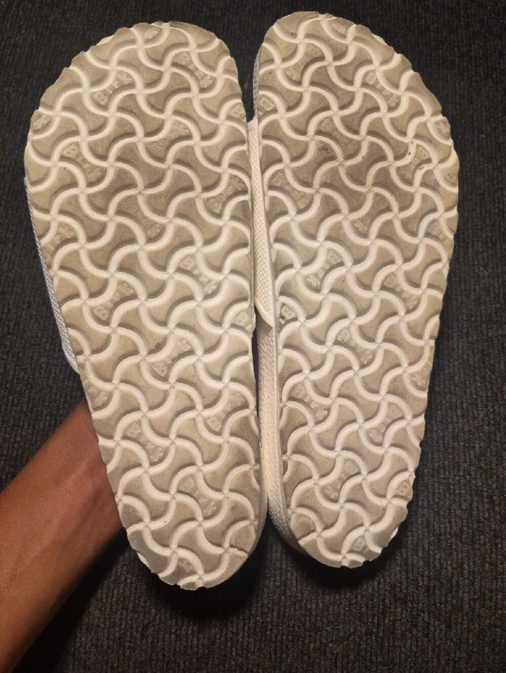 Birkenstock White Men's EVA Slide Sandals with Embossed Logo